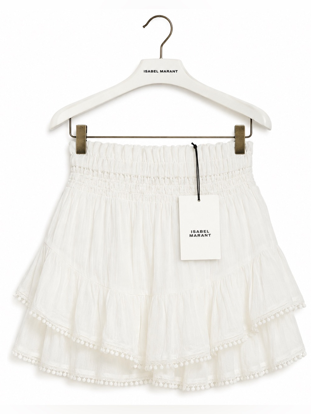 ISABEL MARANT ÉTOILE Janis Ruffle Mini Skirt Shorts White 36/ 4 NWT Sold Out